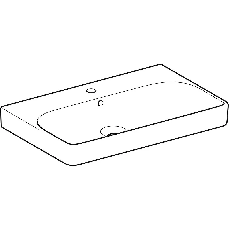 Раковина Geberit Smyle Square 90 500.251.01.1 Белая фарфор полувстраиваемая