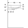 Раковина Geberit Smyle Square 90 500.251.01.1 Белая фарфор полувстраиваемая
