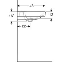 Раковина Geberit Smyle Square 90 500.251.01.1 Белая фарфор полувстраиваемая