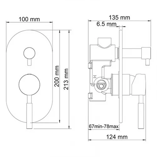 Смеситель для душа WasserKRAFT Wern 4241 Хром матовый латунь встраиваемый
