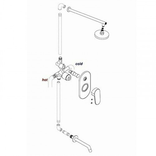 Смеситель для душа WasserKRAFT Wern 4241 Хром матовый латунь встраиваемый