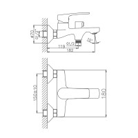 Смеситель для ванны Haiba HB60587 Хром на стену