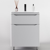 Тумба под раковину Style Line Марелла 60 Люкс Plus СС-00002395 Белый матовый антискрейтч МДФ / ЛДСП
