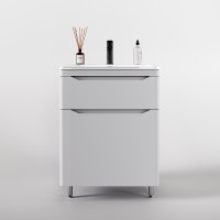 Тумба под раковину Style Line Марелла 60 Люкс Plus СС-00002395 Белый матовый антискрейтч МДФ / ЛДСП
