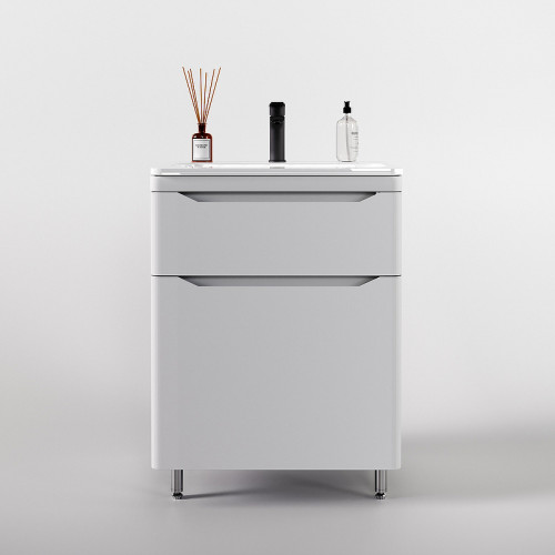 Тумба под раковину Style Line Марелла 60 Люкс Plus СС-00002395 Белый матовый антискрейтч МДФ / ЛДСП