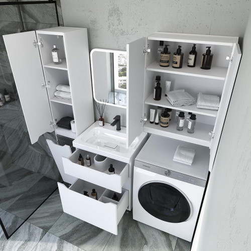 Тумба под раковину Style Line Марелла 60 Люкс Plus СС-00002395 Белый матовый антискрейтч МДФ / ЛДСП