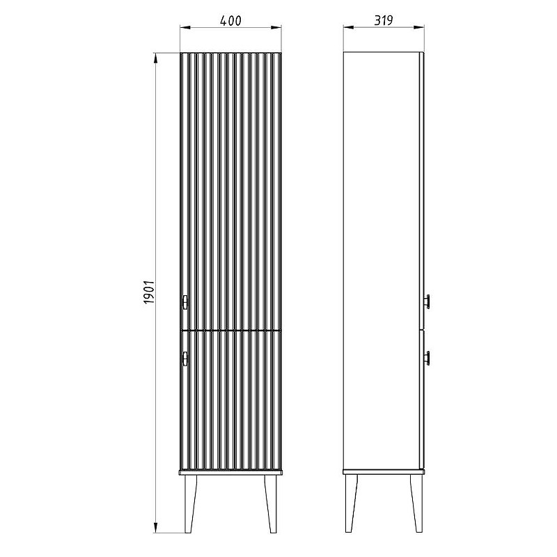 Шкаф пенал ASB-Woodline Федерика 40 80445 цвет Тирамису Софт