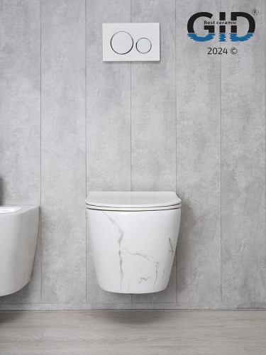Унитаз Gid Convexo Ws2198 62228Y подвесной цвет Белый глянцевый с сиденьем Микролифт