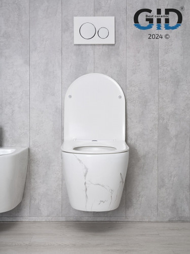 Унитаз Gid Convexo Ws2198 62228Y подвесной цвет Белый глянцевый с сиденьем Микролифт