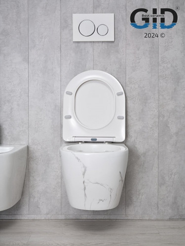 Унитаз Gid Convexo Ws2198 62228Y подвесной цвет Белый глянцевый с сиденьем Микролифт