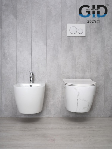 Унитаз Gid Convexo Ws2198 62228Y подвесной цвет Белый глянцевый с сиденьем Микролифт