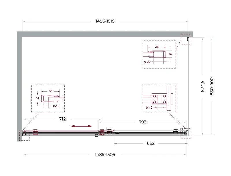 Душевой уголок BelBagno Soft Close-2 150x90 SOFT_CLOSE-2-AH-1-150/90-C-Cr профиль Хром стекло прозрачное