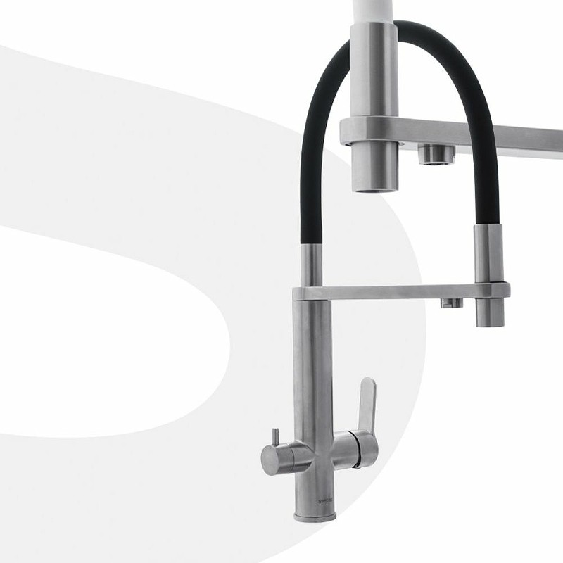 Смеситель для кухни Swedbe Selene Plus 8440 Нержавеющая сталь Черный нержавеющая сталь