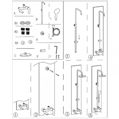 Душевая система Aquanet Passion S3 AF300-72-S-B 261839 Черная матовая латунь на стену