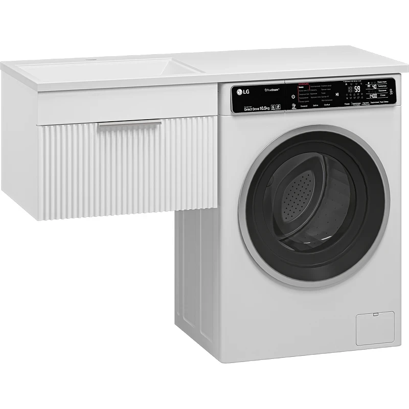 Тумба с раковиной Brevita Enfida 120 L УТ000016089 подвесная Белая матовая МДФ / ЛДСП