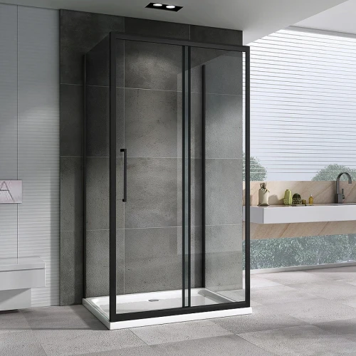Душевой уголок Abber Schwarzer Diamant 150x60 AG30150BH-S60B-S60B профиль Черный стекло прозрачное
