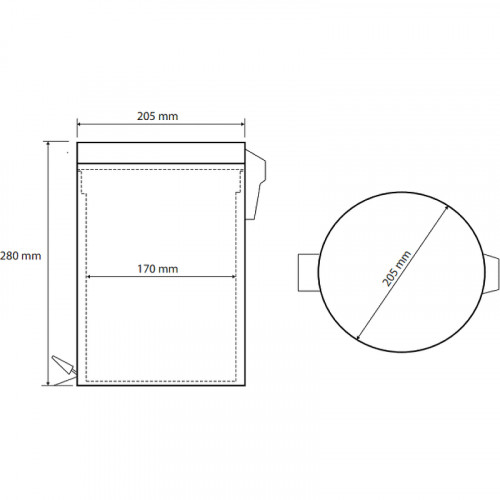 Ведро для мусора Bemeta Hotel 104315010 Черное матовое