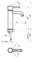 Смеситель для раковины Azario Tasco AZ-15164551 Хром латунь