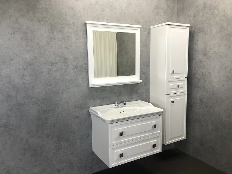 Зеркало Comforty Феррара 80 00004151059 Белое МДФ / ЛДСП, стекло