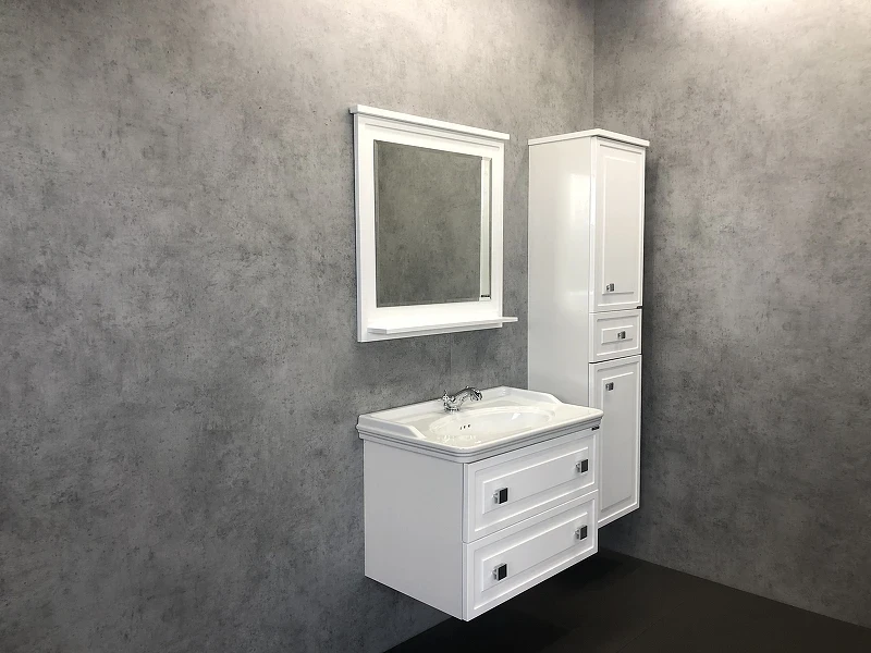Зеркало Comforty Феррара 80 00004151059 Белое МДФ / ЛДСП, стекло