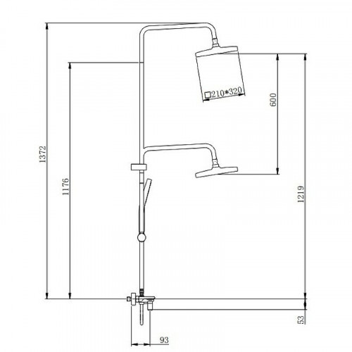 Душевая система Splenka S52.24.06 Черная матовая латунь на стену
