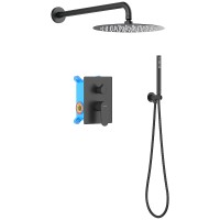 Душевая система Aquatek Оберон AQ1272MB Черная матовая латунь встраиваемый