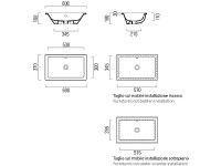 Раковина GSI Kube X 60 895311 Белая фаянс встраиваемая, полувстраиваемая