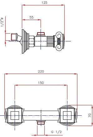 Смеситель для душа Cezares Olimp OLIMP-DS-02-M Бронза латунь на стену