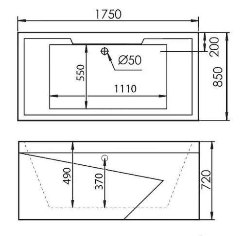 Акриловая ванна Gemy Gemy 175x85 G9065 K R С гидромассажем