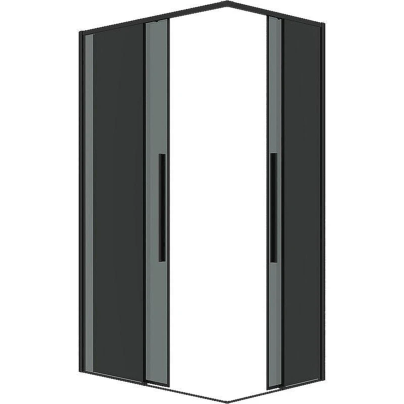 Душевой уголок Grossman Galaxy 100х70 300.K33.01.1070.21.10 профиль Черный матовый стекло тонированное