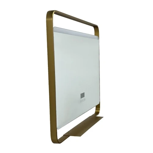 Зеркало Azario Дарья 100 АZ-LED013825 с подсветкой цвет Золото матовое с подогревом и часами