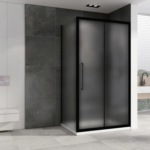 Душевой уголок Abber Schwarzer Diamant 110x80 AG30110BMH-S80BM профиль Черный стекло матовое
