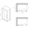Душевой уголок Abber Schwarzer Diamant 110x80 AG30110BMH-S80BM профиль Черный стекло матовое