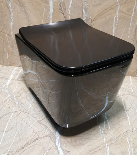 Унитаз CeramaLux NS5170-18 подвесной с сиденьем Микролифт фаянс подвесной