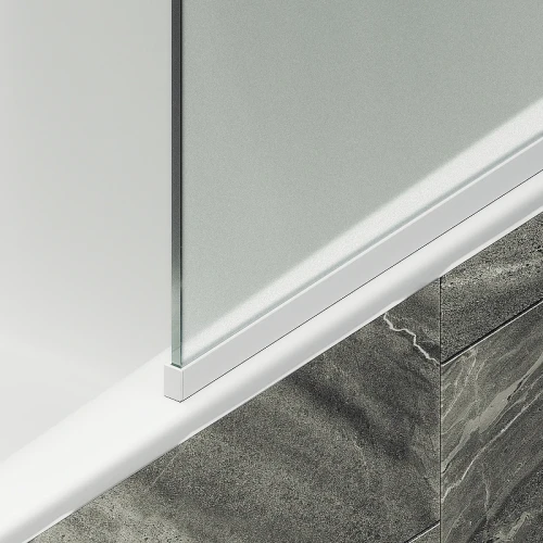 Шторка на ванну Maybah Glass MGV-143-1у 640x1400 в узком профиле Белый стекло сатиновое