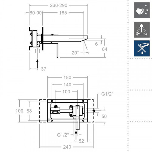 Смеситель для раковины Ramonsoler Kuatro NK 4920 Хром