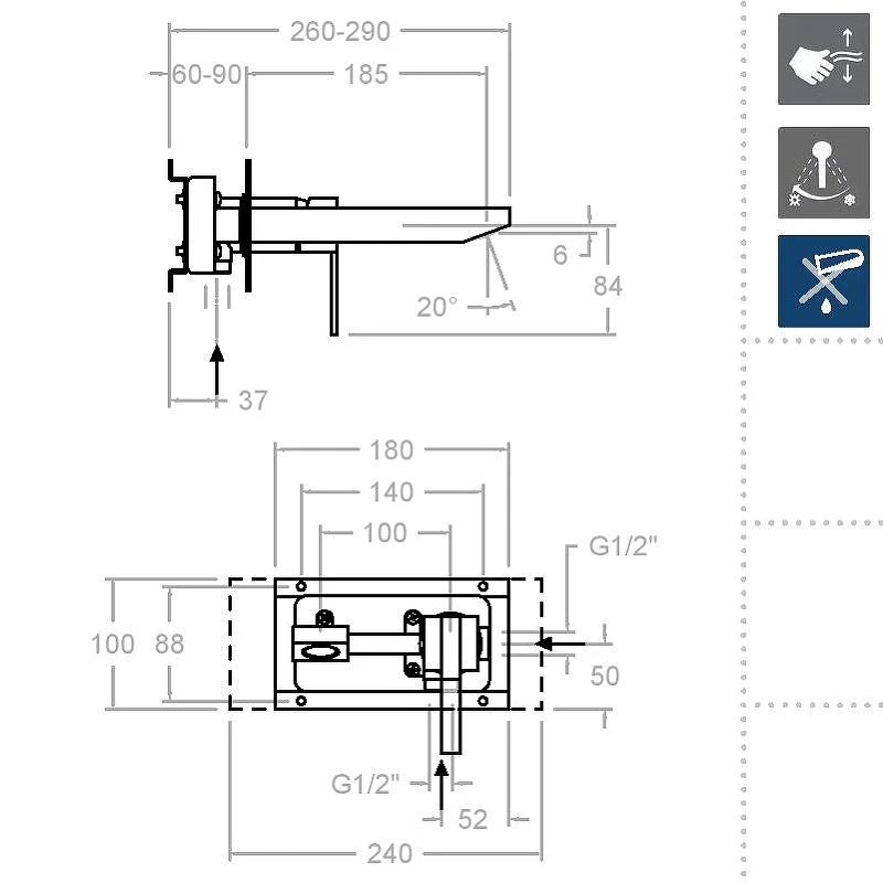 Смеситель для раковины Ramonsoler Kuatro NK 4920 Хром