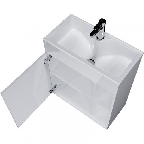 Тумба с раковиной 1MarKa Lido 60Н У83298 Белый глянец МДФ / ЛДСП