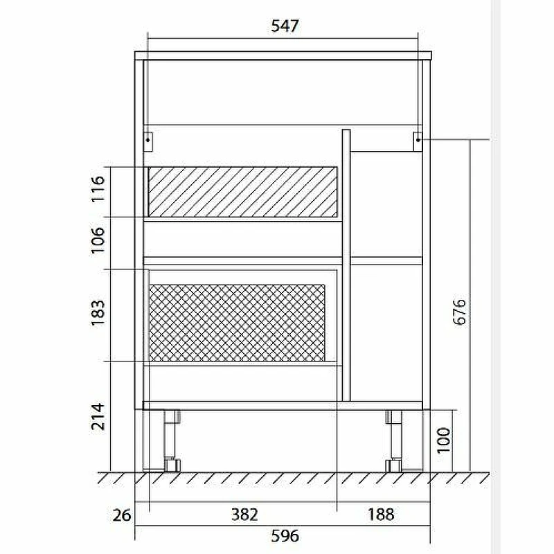 Тумба с раковиной 1MarKa Lido 60Н У83298 Белый глянец МДФ / ЛДСП