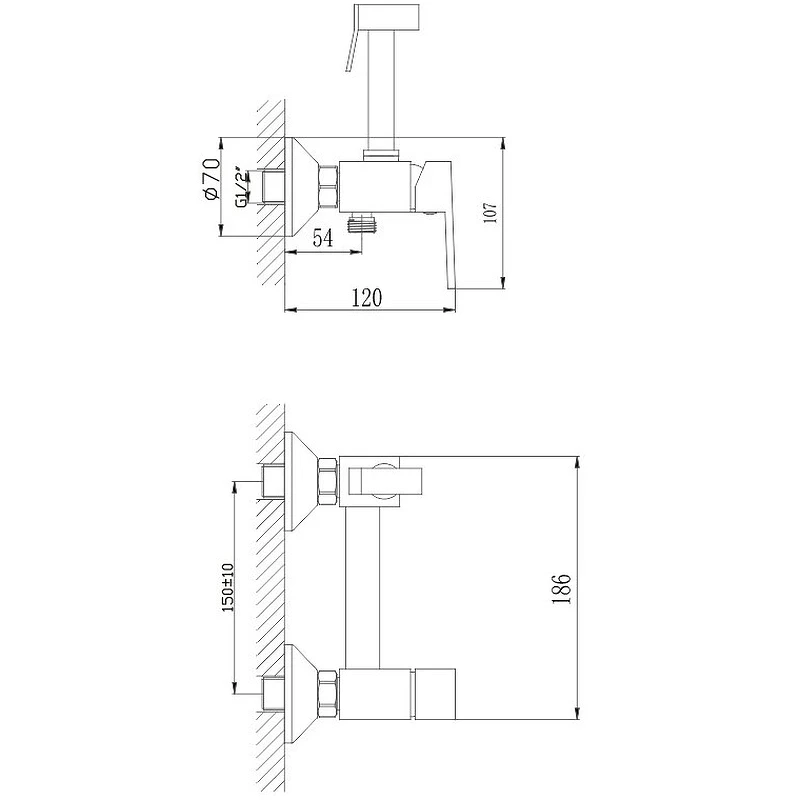 Гигиенический душ со смесителем Haiba HB5513-4 Бронза латунь на стену
