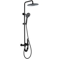 Душевая система Royce Viva RCS-111402BL Черная матовая латунь на стену