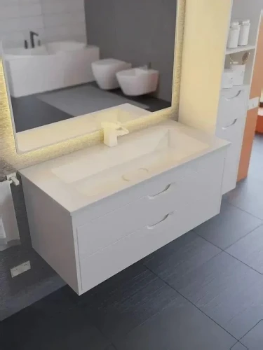 Тумба с раковиной Uperwood Modul 100 393020552 подвесная цвет Белый матовый