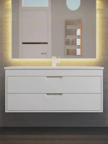 Тумба с раковиной Uperwood Modul 100 393020552 подвесная цвет Белый матовый