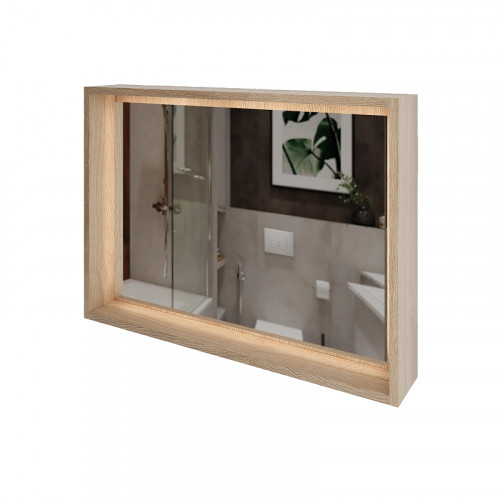 Зеркало ЗОВ Парма 60 PZD60 с подсветкой цвет Дуб медовый