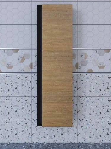 Шкаф пенал Uperwood Barsa 35 293020545 подвесной цвет Черный матовый Дуб сонома
