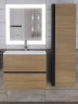 Шкаф пенал Uperwood Barsa 35 293020545 подвесной цвет Черный матовый Дуб сонома