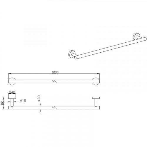 Полотенцедержатель Aquatek AQ4014MB Черный матовый