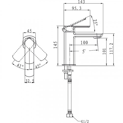 Смеситель для раковины Kaiser Saga 53011 Хром латунь