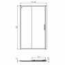 Душевая дверь Ideal Standard Connect 2 120 K9277V3 профиль Черный стекло прозрачное