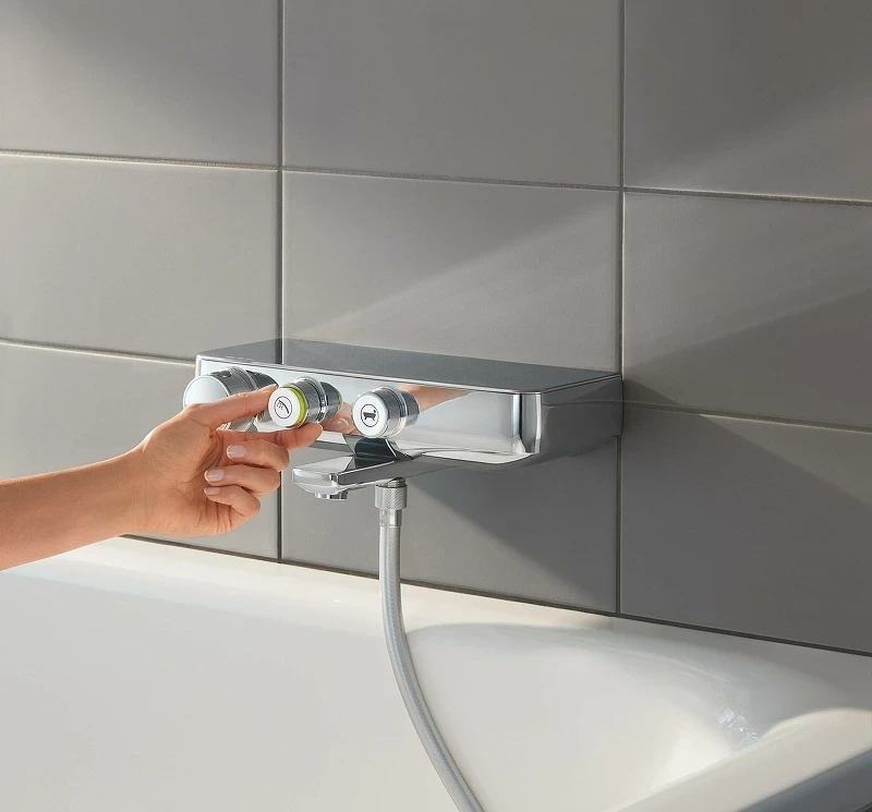 Смеситель для ванны Grohe Grohtherm SmartControl 34718000 с термостатом Хром латунь на стену